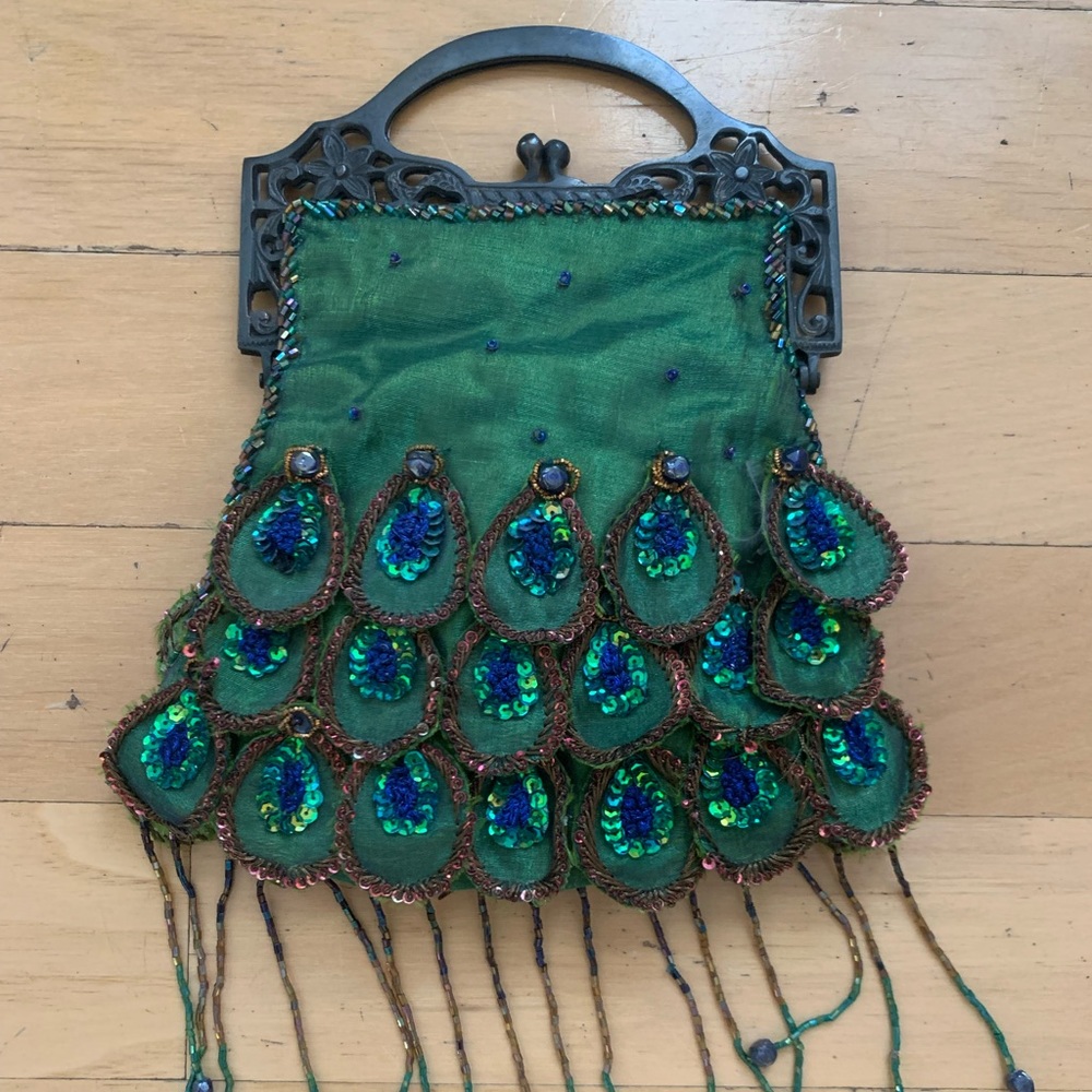RARE vintage peacock purse